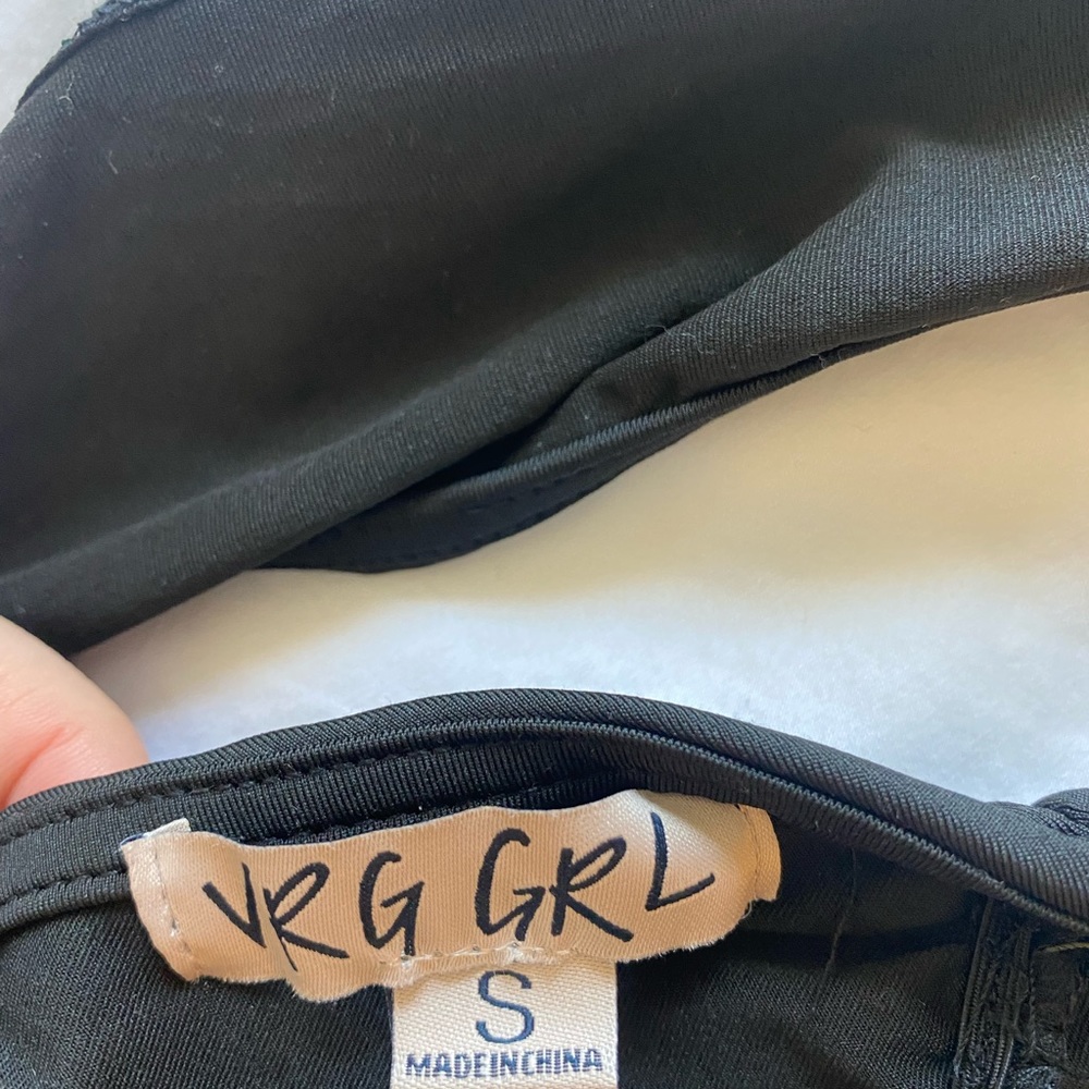 Verge Girl Black Tie Top, size S